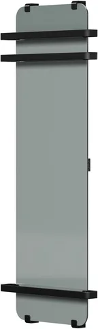 Полотенцесушитель электрический Allen Brau Infinity 140x44 с зеркалом, рейлингом 2.0 и креплением, черный матовый