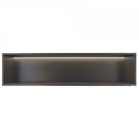 Скрытая настенная ниша из нержавеющей стали ABBER Nischen AN3006NG с LED подсветкой, оружейная сталь