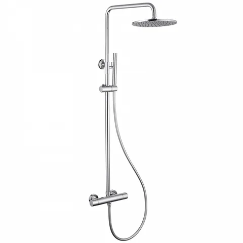 Душевая стойка ABBER Wasser Kreis AF8160L с термостатом без излива, хром
