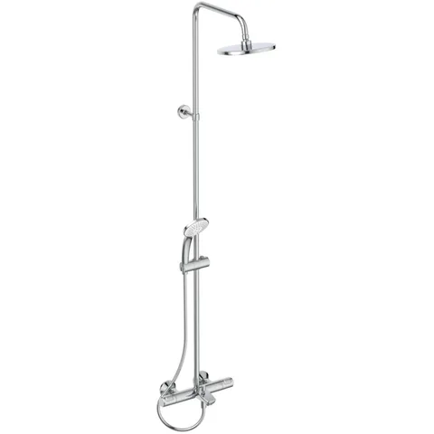 Ideal Standard Ceratherm T25 Душевая система с изливом и термостатом и ручным душем, корпус Coolbody, руч.душ: 3 режима, верх. душ: 200 мм, цвет: хром