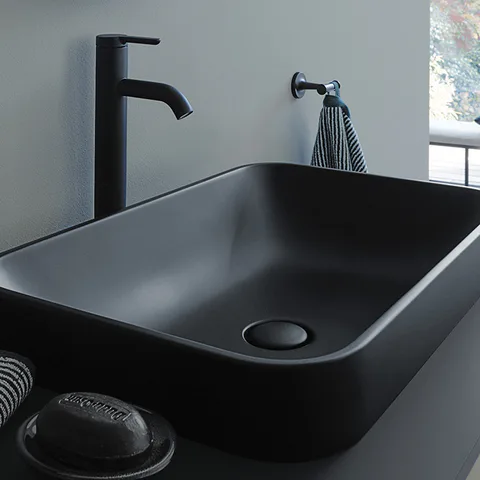 Duravit Happy D.2 Plus Раковина  600х400мм, без перелива,с выпуском с керамической крышкой цвет Anthracite matt
