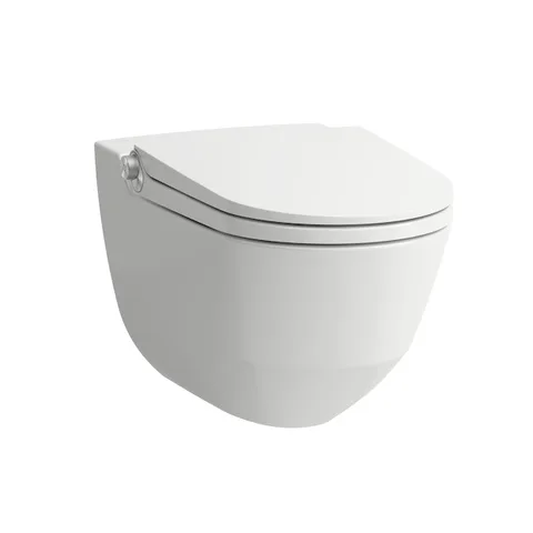Laufen Cleanet Riva Унитаз-биде подвесн 600х395х405мм, безободк с пультом д/у, с сиденьем, c покрытием LCC , цвет белый глянец/хром