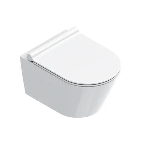 Catalano ZERO Унитаз подвесной 50x35, безободковый, смыв Tornado, покрытие Cataglaze+, без крепежа, цвет белый глянцевый