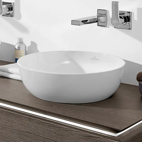 Villeroy&Boch Artis Раковина накладная 430*430*125h, без отв. под смеситель, без перелива, TitanCeram, CeramicPlus, цвет альпийский белый