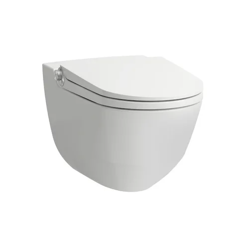 Laufen Cleanet Riva Унитаз-биде подвесной 600х395х405 мм, безободковый у с пультом д/у, с сиденьем, c покрытием LCC , цвет белый матов/хром