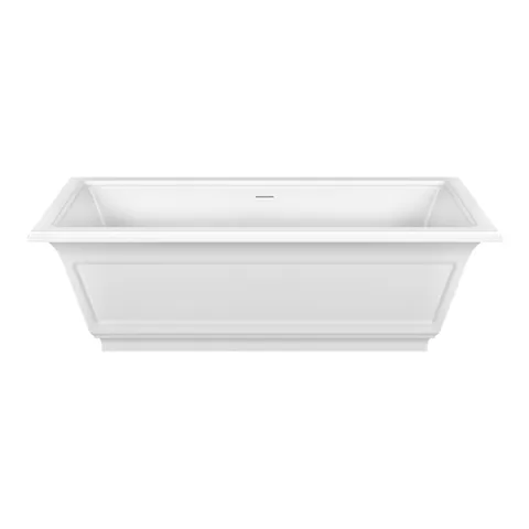 Gessi Eleganza Ванна отдельностоящая 180х85см, со сливом-переливом, цвет: матовый белый