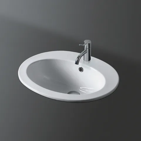 SIMAS Lavabi d'arredo Раковина встраиваемая 53.5x45см с 1 отверстием и двумя намеченными DESMO, цвет белый