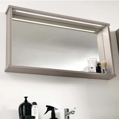 Eban Mina 115, зеркало с полкой и LED-подстветкой 115*12*h54 , цвет: пергамон (цена ликвидации)