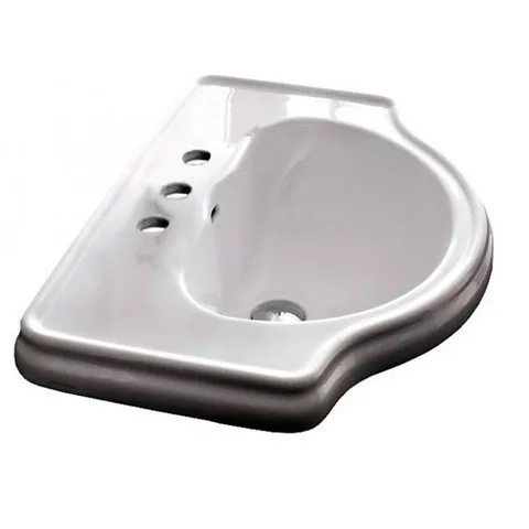 KERASAN Retro Раковина встраиваемая 620х455мм , 3 отв. под смеситель, цвет белый