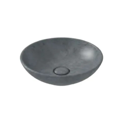 Globo Le Pietre Раковина накладная круглая 40*h14см, с донным клапаном, цвет Peperino grigio