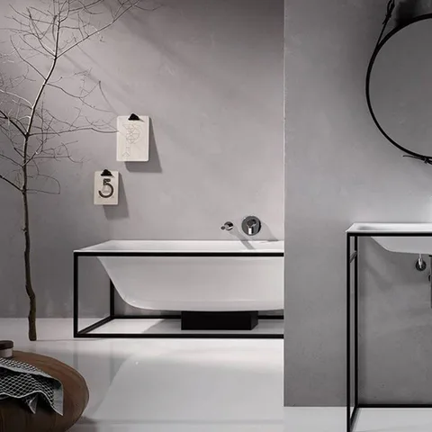 BetteLux SHAPE Каркас для ванны 3453 190x90см с панелью под слив, цвет/структура черная тонкая матовая структура 815