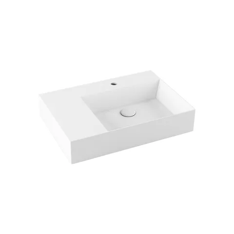 AZZURRA ELEGANCE Squared раковина подвесная/накладная 60х45см c 1 отв. под смеситель , левая, цвет белый