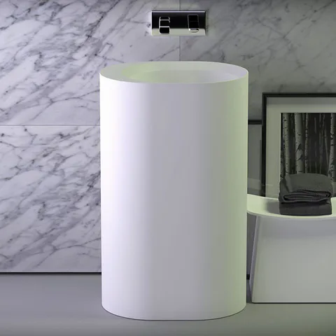 KNIEF Glow Раковина приставная   55х40х90 см  без перелива, вывод в стену,цвет белый матовый