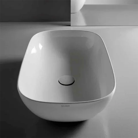 GLOBO T-Edge Раковина-чаша на столешницу 60Х38, H 16 см, без отв под смеситель, цвет белый