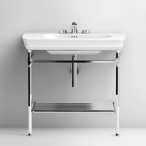 Artceram CIVITAS Структура металлическая Quadra для раковины 90см , полка решетка металлическая, цвет хром