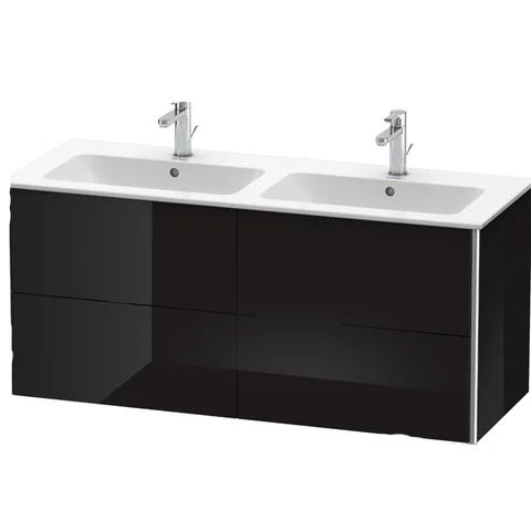Duravit XSquare База под раковину 1280х478х560 мм, с 4 выдв ящиками, Цвет черный глянц.(для 233613)