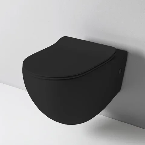 Artceram FILE 2.0  Унитаз подвесной безободковый 36х52 см, с креплениями,  цвет черный матов (НЕ производится - Акция из наличия)