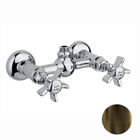 Nicolazzi Dames Anglaises Смеситель для душа на 2 отверстия, вывод сверху 1/2" (без шланга и лейки), цвет: тёмная бронза