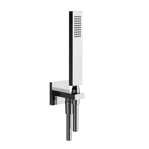Gessi Rettangolo Душевой комплект: вывод на 1/2”, держатель, шланг 1,5м и душевая лейка, цвет: хром