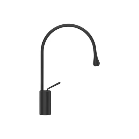 Gessi Goccia Смеситель для раковины на 1 отверстие, высокий, излив 244мм R=125, цвет: черный