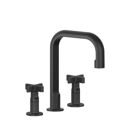 GESSI INCISO Смеситель для раковины на 3 отверстия с донным клапаном, излив 160мм, h=240мм, цвет: nero XL