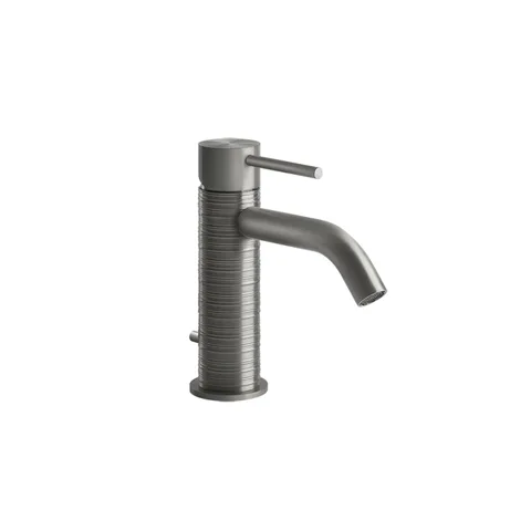 GESSI 316 Смеситель для раковины на 1 отверстие, с донным клапаном, излив 123мм, цвет: steel brushed