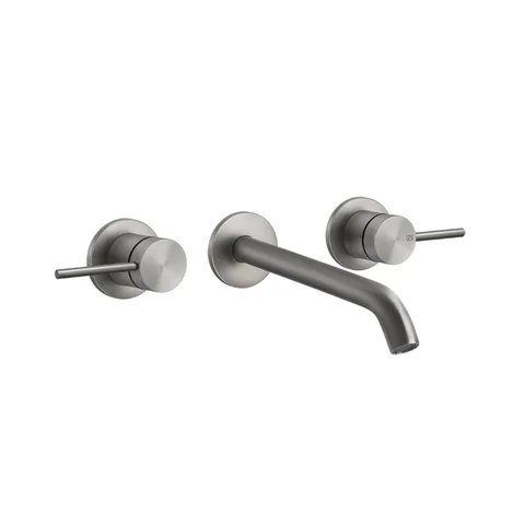 GESSI 316 Встраиваемый смеситель с изливом 200-180мм (внешние части), цвет: steel brushed