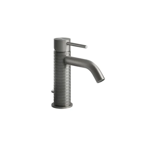 GESSI 316 Смеситель для раковины на 1 отверстие с донным клапаном, излив 123мм, цвет: steel brushed