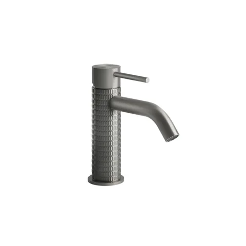 GESSI 316 Смеситель для раковины на 1 отверстие, без донного клапана, излив 123мм, цвет: steel brushed