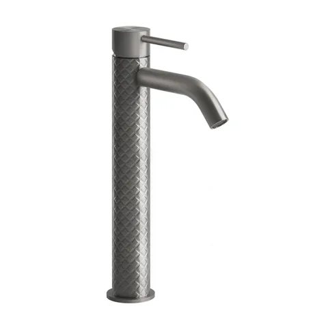 GESSI 316 Смеситель высокий для раковины на 1 отверстие без донного клапана, h=305мм , излив 123мм, цвет: steel brushed
