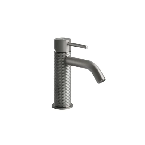 GESSI 316 Смеситель для раковины на 1 отверстие, без донного клапана, излив 123мм, цвет: steel brushed