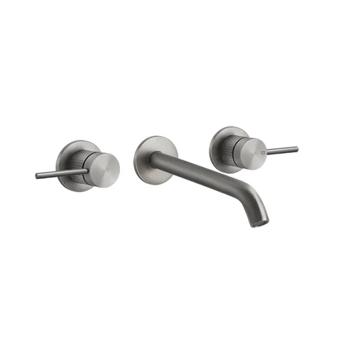 GESSI 316 Встраиваемый смеситель для раковины на 3 отверстия, излив 200-180мм (внешние части), цвет: steel brushed