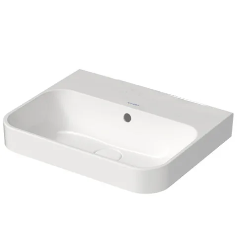 Duravit Happy D.2 Plus Раковина 500х400мм с переливом, без отв под смес, с креплением,  выпуск с керам. покрытием цвет белый