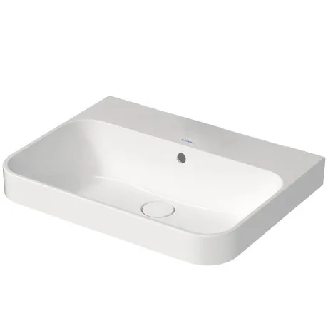DURAVIT HAPPY D.2 PLUS Раковина 600х460 мм., без отверстий для смесителя, с переливом, выпуск с керамическим клапаном, цвет белый