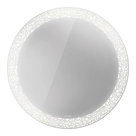 Duravit Happy D.2 Plus Зеркало круглое d900 мм, декор: organic, LED 3500, 41w, сенсор, регулировка яркости, приглушение света + выключатель, G Вид под