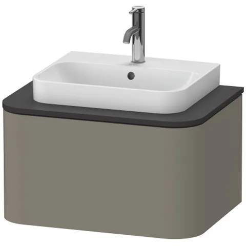 Duravit Happy D.2 Plus Тумба подвесная  354x650x480мм 1 ящик, цвет: stone grey satin matt