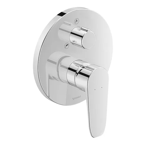 Duravit B.1 Смеситель для ванны скрытого монтажа (наружная часть круг) с переключателем и обратным клапаном, цвет: хром