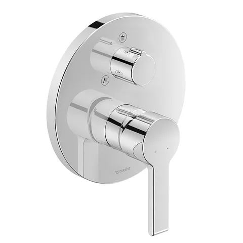 Duravit B.2 Смеситель для душа скрытого монтажа (наружная часть круг) с переключателем и перепускным клапаном, цвет: хром