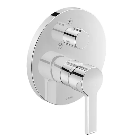 Duravit B.2 Смеситель для ванны скрытого монтажа (наружная часть круг) с переключателем и перепускным клапаном, цвет: хром
