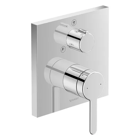 Duravit C.1 Смеситель для душа скрытого монтажа (наружная часть квадрат) с переключателем потоков, цвет: хром