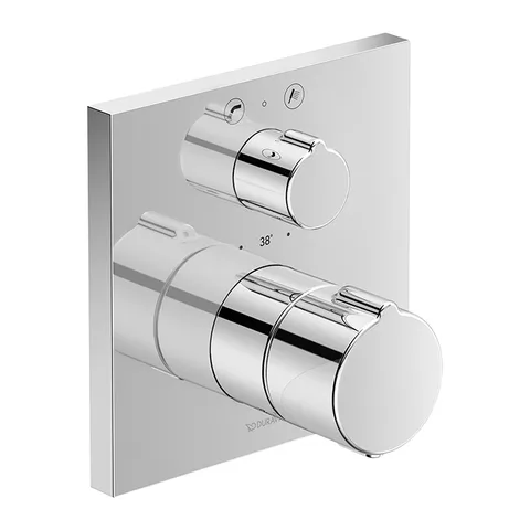 Duravit C.1 Смеситель термостатический для ванны скрытого монтажа (наружная часть квадрат) с запорным переключателем, цвет: хром