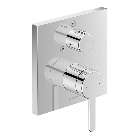 Duravit C.1 Смеситель для ванны скрытого монтажа (наружная часть квадрат) с переключателем и обратным клапаном, цвет: хром