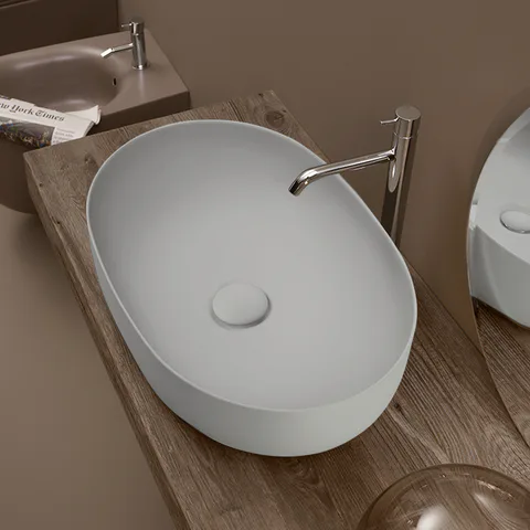 Kerasan Nolita Раковина накладная 60х40 см, без отв под смеситель, цвет Grigio matt