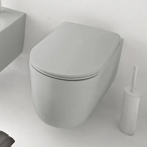 Kerasan Nolita Унитаз безободковый подвесной 55х35 см, с креплениями WB9N, цвет Grigio matt