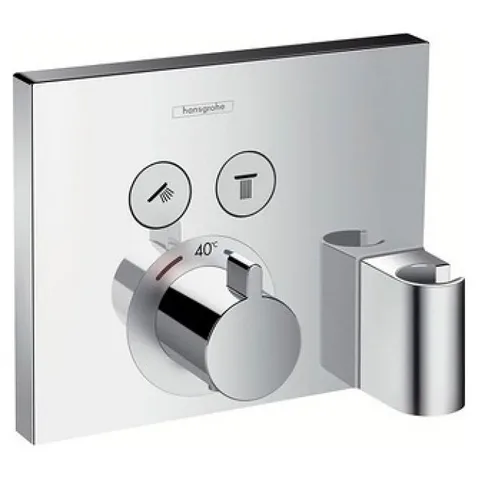 HG ShowerSelect Встраиваемый термостат для душа, 2 источника с кнопками вкл/выкл.,держ для душа (внешняя часть), цвет: хром