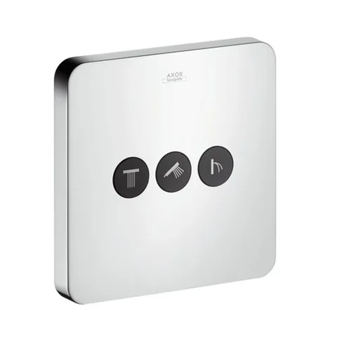 AX ShowerSelect Встраиваемый модуль с 3 запорными клапанами (внешняя часть), цвет: хром
