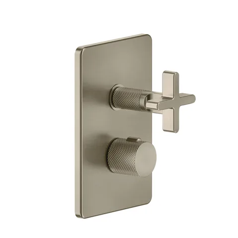 GESSI INCISO Встраиваемый термостатический смеситель на 3 источника, резьба 1/2" (внешняя часть), цвет: finox