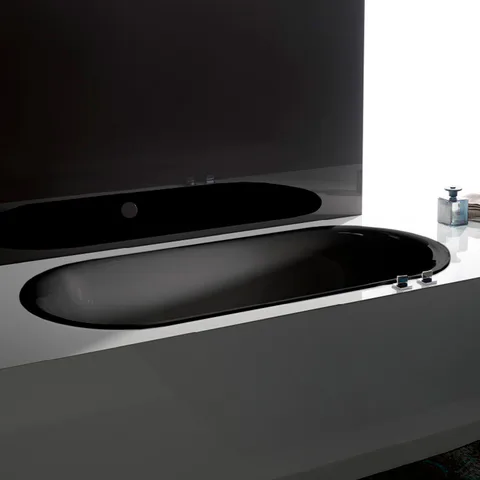 BetteLux Oval Ванна встраиваемая овальная с шумоизоляцией 180x80x45 см, цвет черное дерево(матовый)  (для удлиненного слива-перелива)