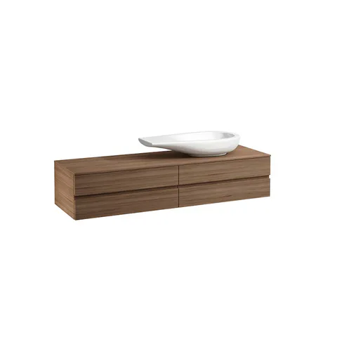 Laufen Alessi One Тумба под раковину 818973, 1600х500х330мм, с 4 выдвиж. ящиками, с сифоном, DX, цвет: орех (Привезем за 3 недели!)
