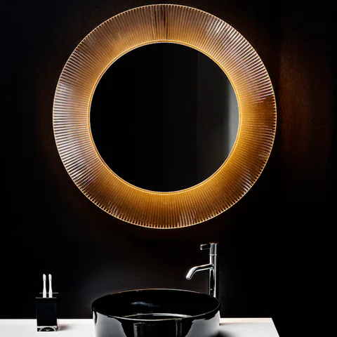 Laufen Kartell Зеркало круглое d=780мм, настенное, со скрытой подсветкой LED, цвет: янтарь